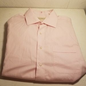 Tommy Bahama Pink Striped Mens Shirt Size 17 34-35